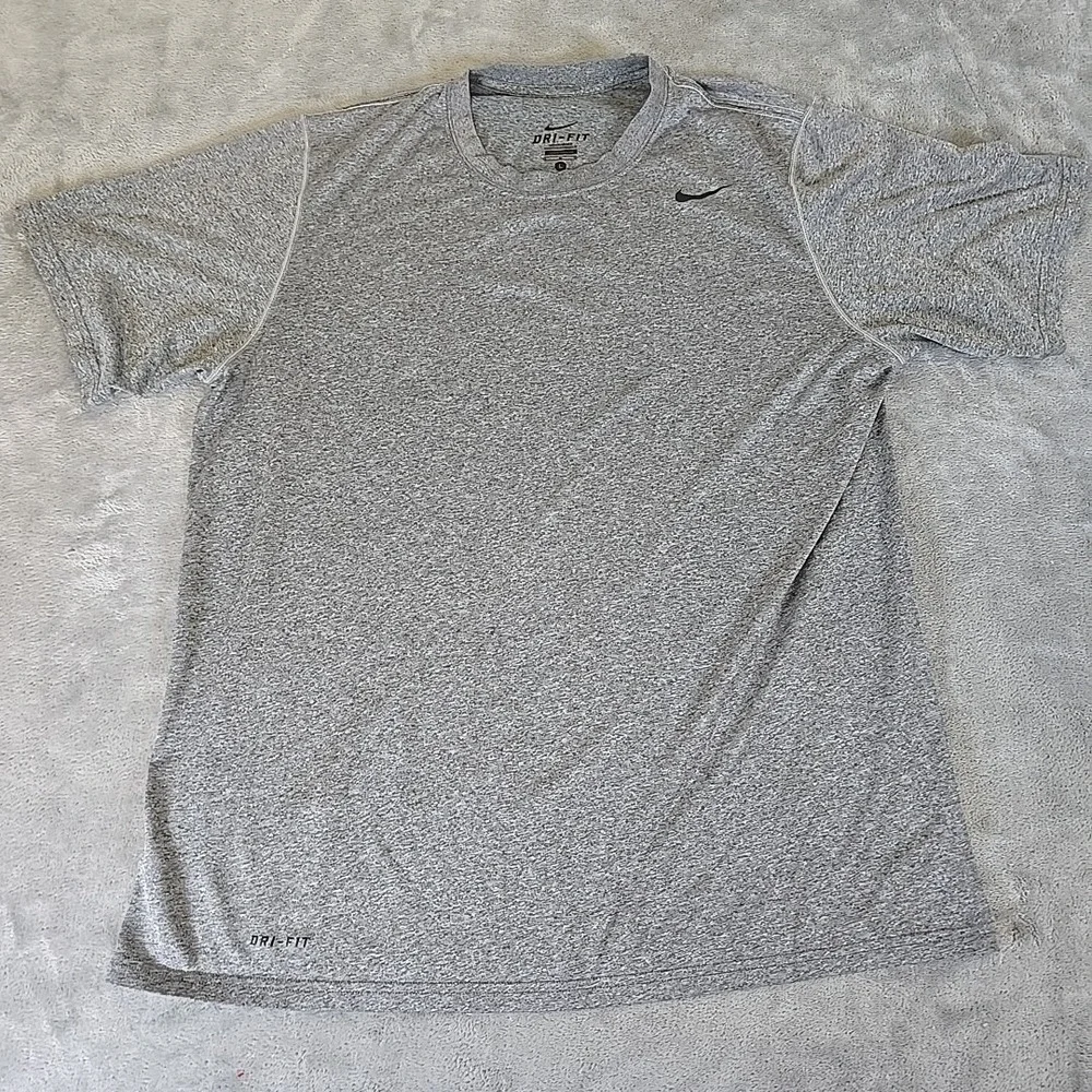 Nike Shirt Men Large Gray Dri-Fit Short Sleeve Sportswear Athletic Casual‎
